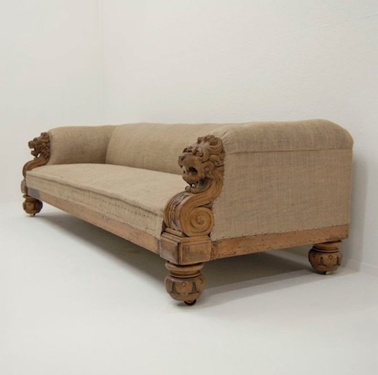C19th oak sofa. England c1850