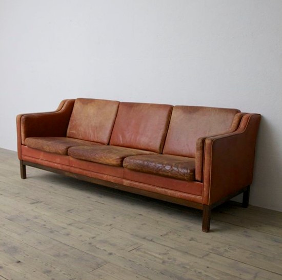 A C20th leather sofa