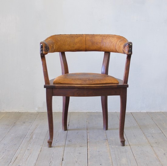 A C19th leather desk chair
