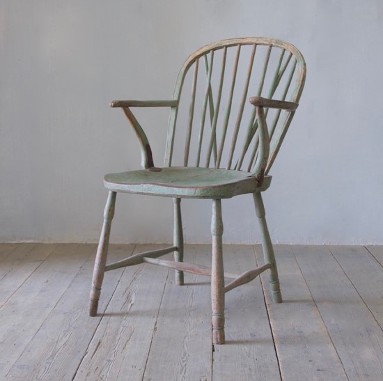 A C19th painted Windsor chair