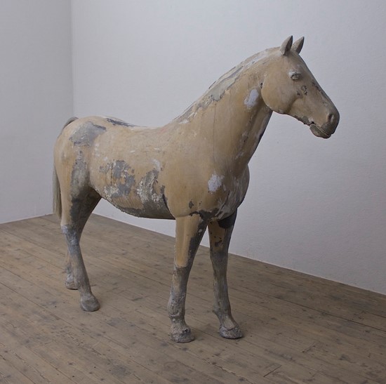 A museum model of a pit pony