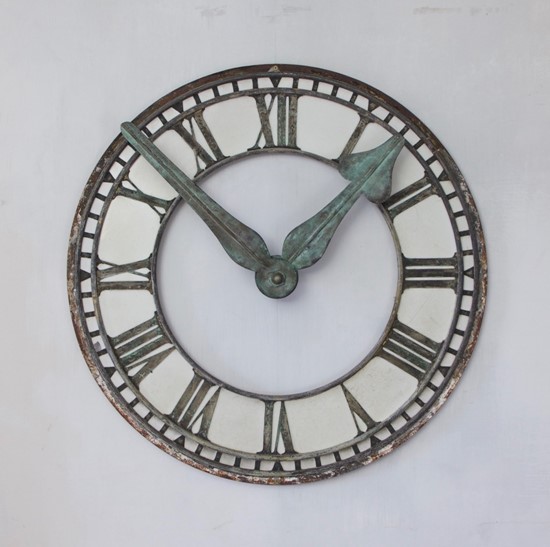 A copper clock face