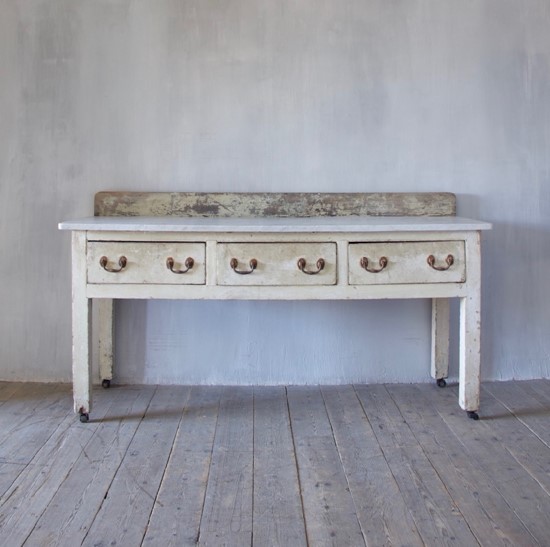 A C19th dresser with marble top