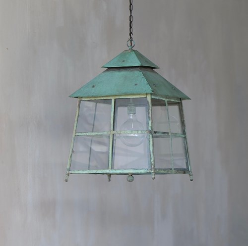 A large Arts and Crafts copper lantern