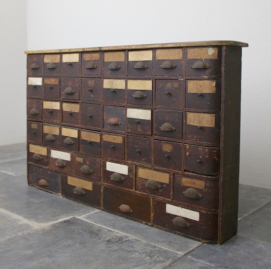 A C19th bank of drawers