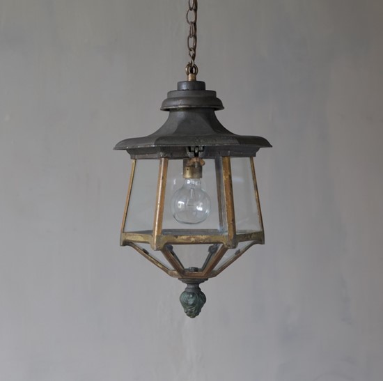 A hexagonal 1940s lantern