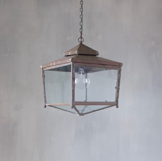 A 1930s square copper lantern 2