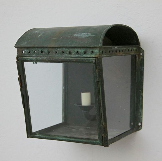 A C19th copper wall lantern