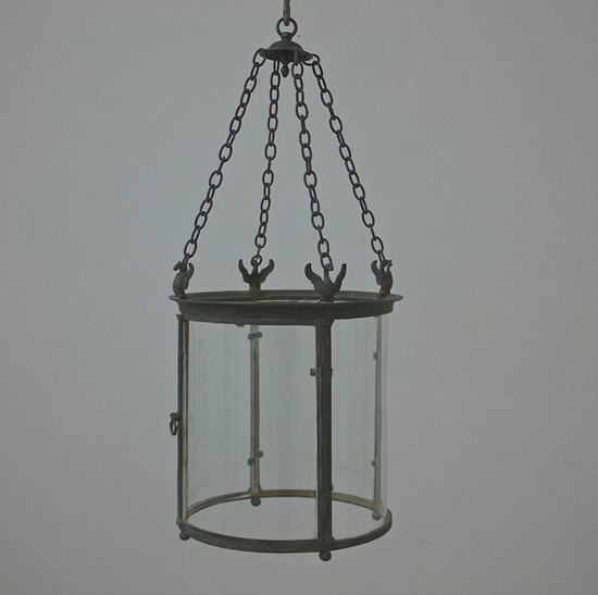 A late C19th bronze hall lantern