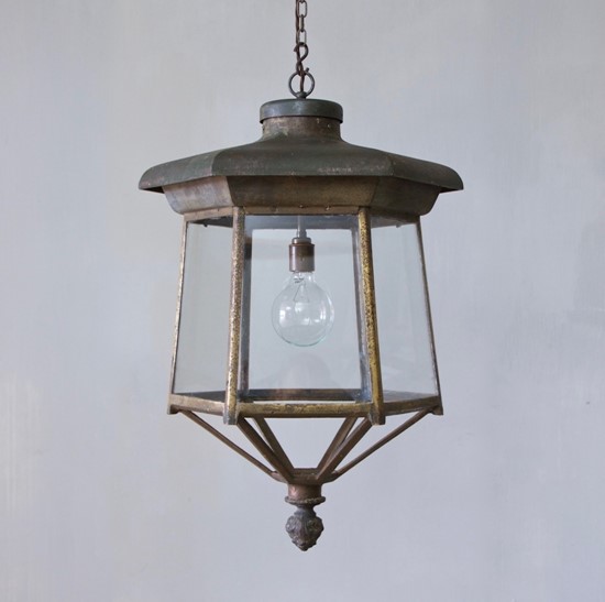 A C19th hexagonal lantern
