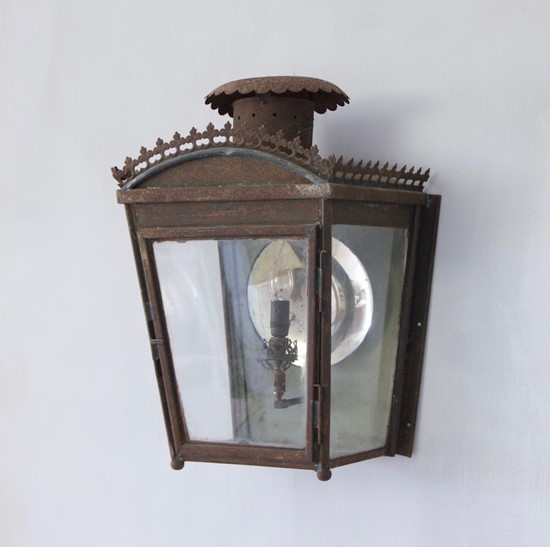 A C19th tole wall lantern 2