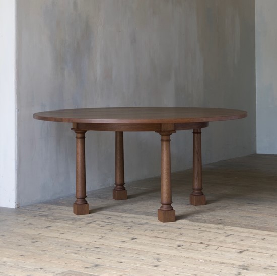 A bespoke circular dining table