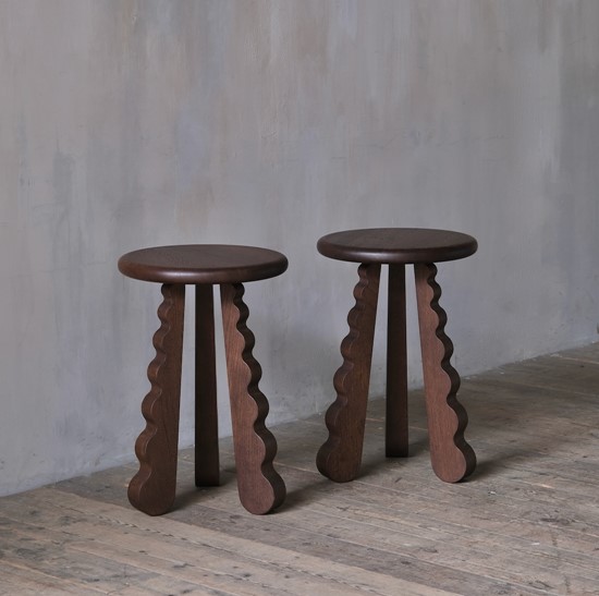 A pair of bespoke stools