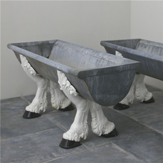 A pair of c19th drinking troughs